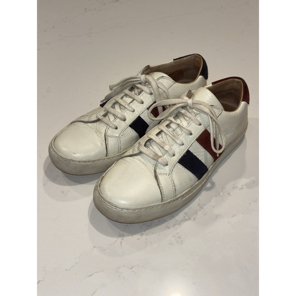 Eleventy Double Bicolor Stripe Tennis Sneaker Size 40 Mens 7.5 Women's 9